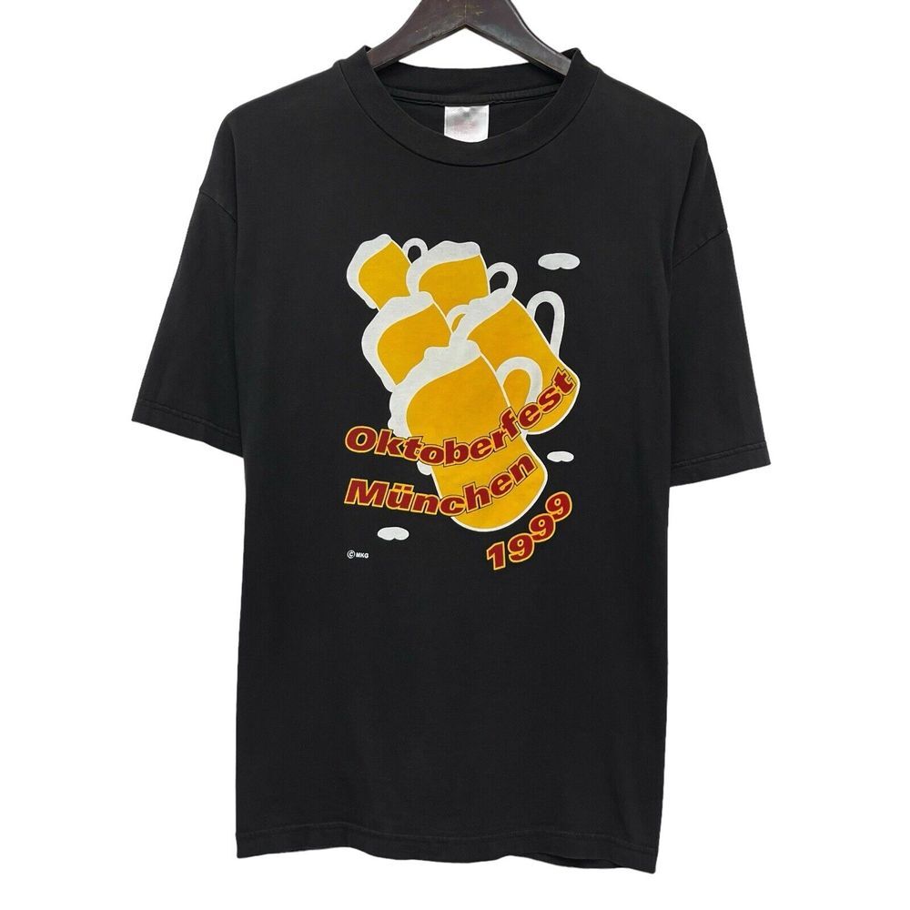 Oktoberfest München‎ Vintage 1999 Men's Size XL Black S/S Hanes Beer T-Shirt euc